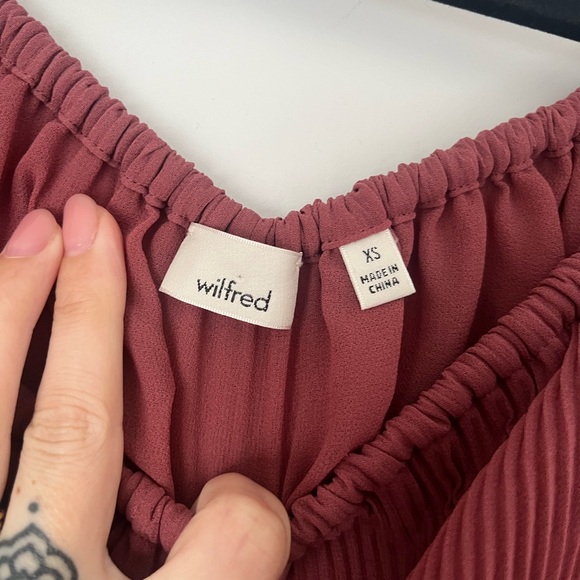 Aritzia Talence Blouse Off The Shoulder Mauve Pink - Picture 5 of 5